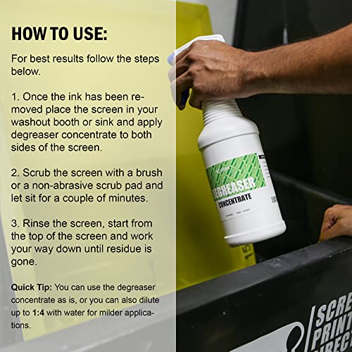 Ecotex® Screen Printing Mesh Degreaser (Quart - 32Oz.) - Silk Screen Cleaner, Oil And Residue Remover - Screen Printing Frame Degreaser And Mesh Cleaner, Eco-Friendly Screen Printing Supplies #TOP5