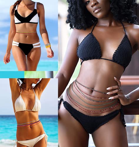 12Pcs 24-70 Inches Plus Size Waist Beads Chains For Women Handmade African Belly Beads Layered Body Chain Beach Bikini Jewelry #TOP5
