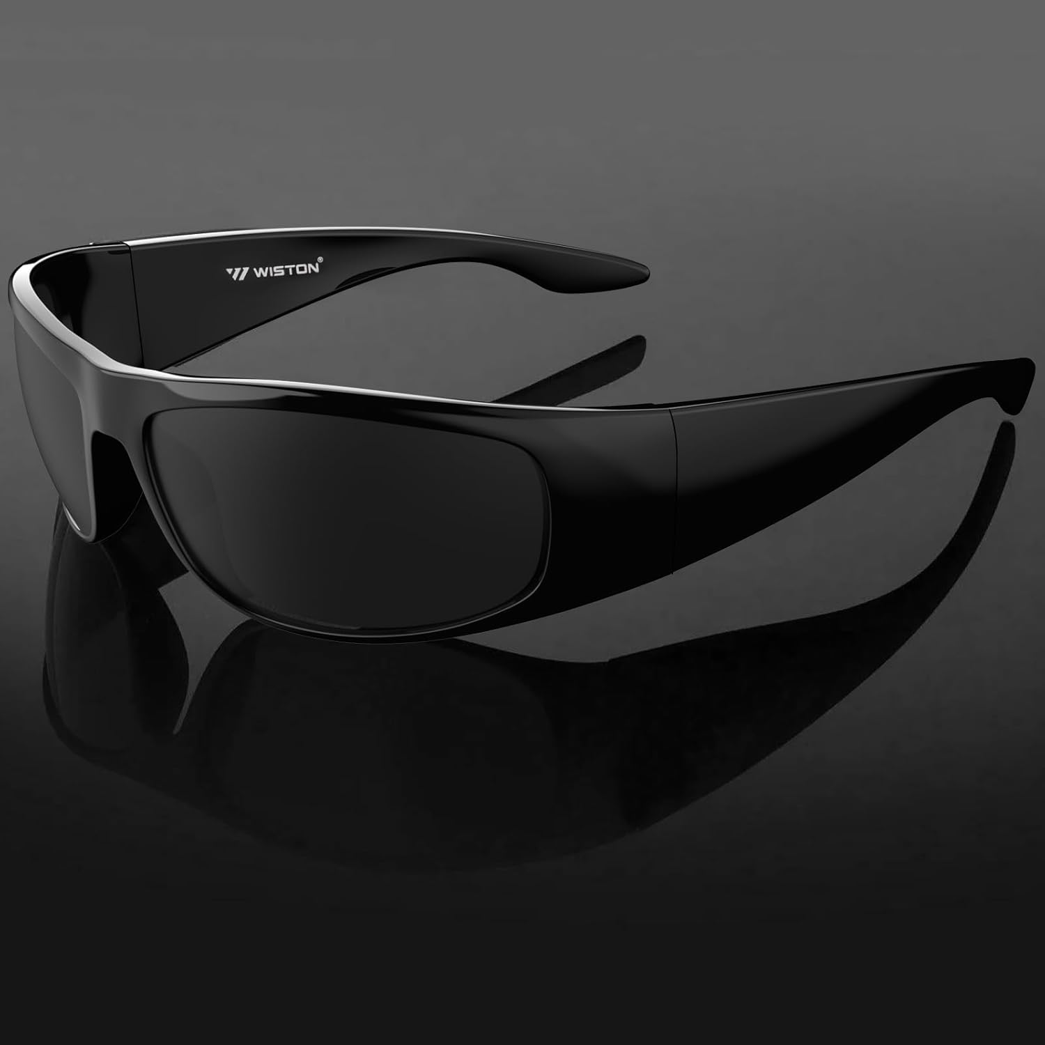 WISTON Wrap Around Sunglasses for Men Women Super Dark Blackout Sunglasses for Sensitive Eyes UV400 Protection W8005 - Image 7