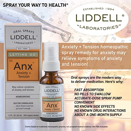 Liddell Letting Go - Homeopathic Remedies - Oral Spray For Symptoms Of Anxiousness, Stress And Restlessness - Natural Calm Spray - 1.0 Fl. Oz. #TOP2