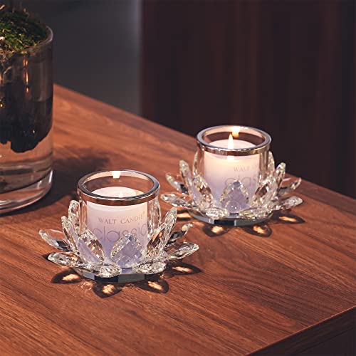 Clear Lotus Flower Candle Tealight Holder Candlestick,Set Of 2，Votive Candle Holder #TOP6
