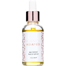 Kandi Koated Age-Renewal Face & Neck Oil Burruss Botanical Oil with Jojoba, Vitamin C, Green Tea & Coffee Extract Hydrating, Firming, Vegan Skincare, 1 fl oz