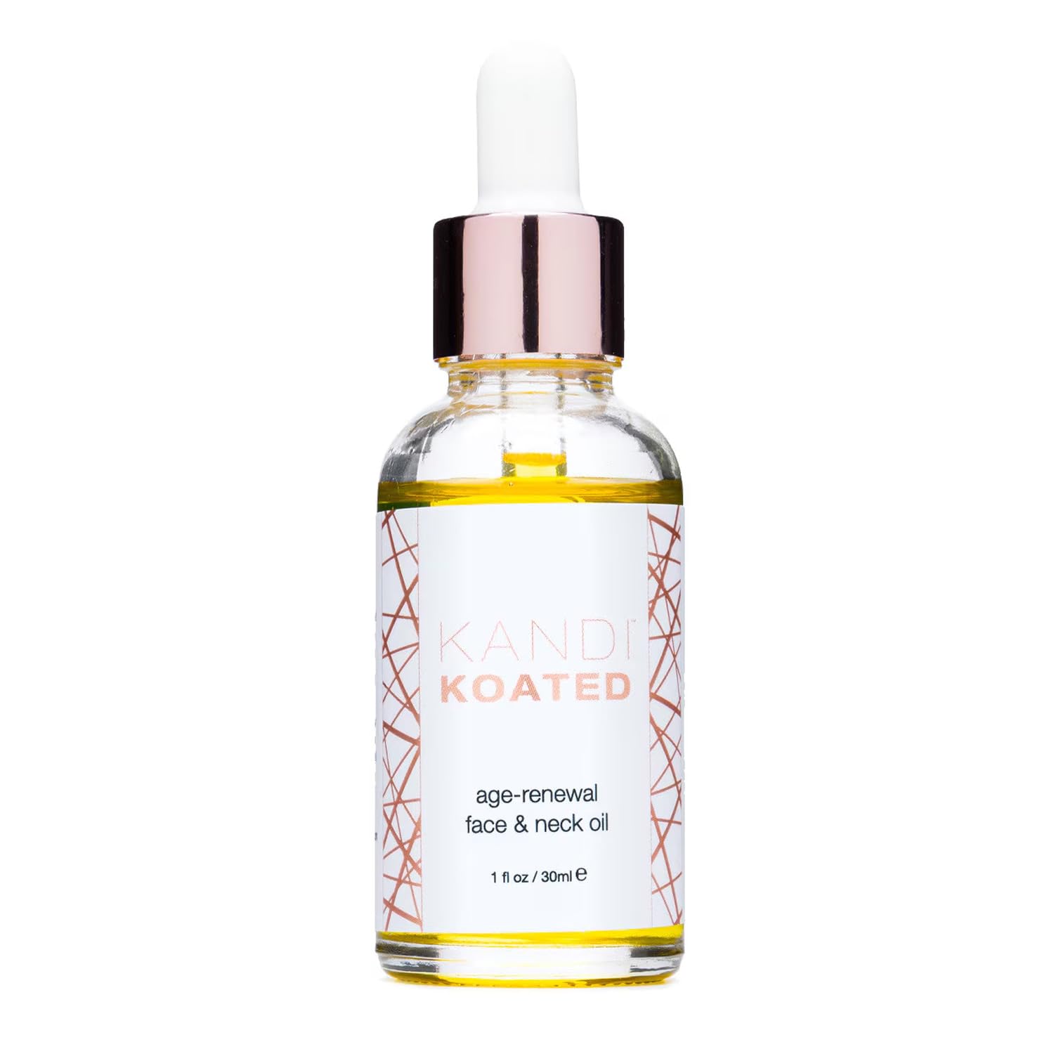 Kandi Koated Age-Renewal Face & Neck Oil Burruss – Botanical Oil with Jojoba, Vitamin C, Green Tea & Coffee Extract – Hydrating, Firming, Vegan Skincare, 1 fl oz