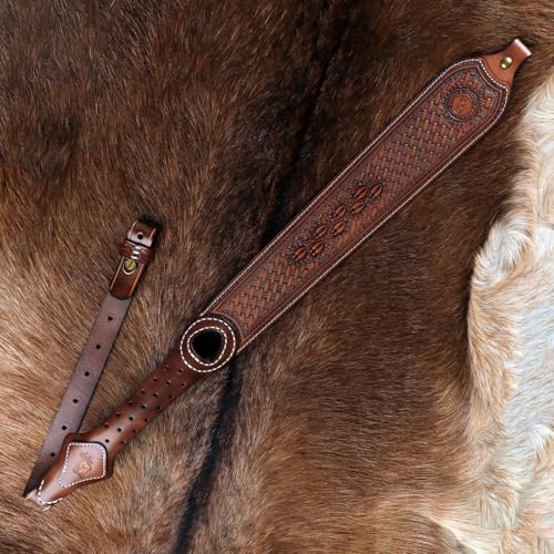 TOURBON Vintage Leather Hunting Sling