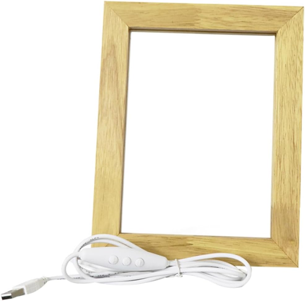 Ciieeo 3d Light Picture Holder Wooden Photo Display Tool with Acrylic