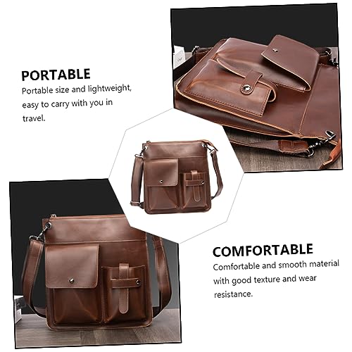 NOLITOY Men's Vintage Messenger Bag Large Capacity PU Shoulder Pouch Multi-Purpose Storage Bag for Travel and Work Stylish Crossbody for Men4