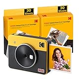 Hervorragende Fotoqualität - Der Kodak Mini Shot 3 Retro nutzt die 4Pass-Technologie, mit der Sie in nur wenigen Sekunden makellose Fotos drucken können. Da die Fotos auf Farbbandschichten gedruckt und laminiert werden, sind sie während der Lagerung vor Fingerabdrücken und Wasser geschützt, was eine lange Haltbarkeit gewährleistet.
