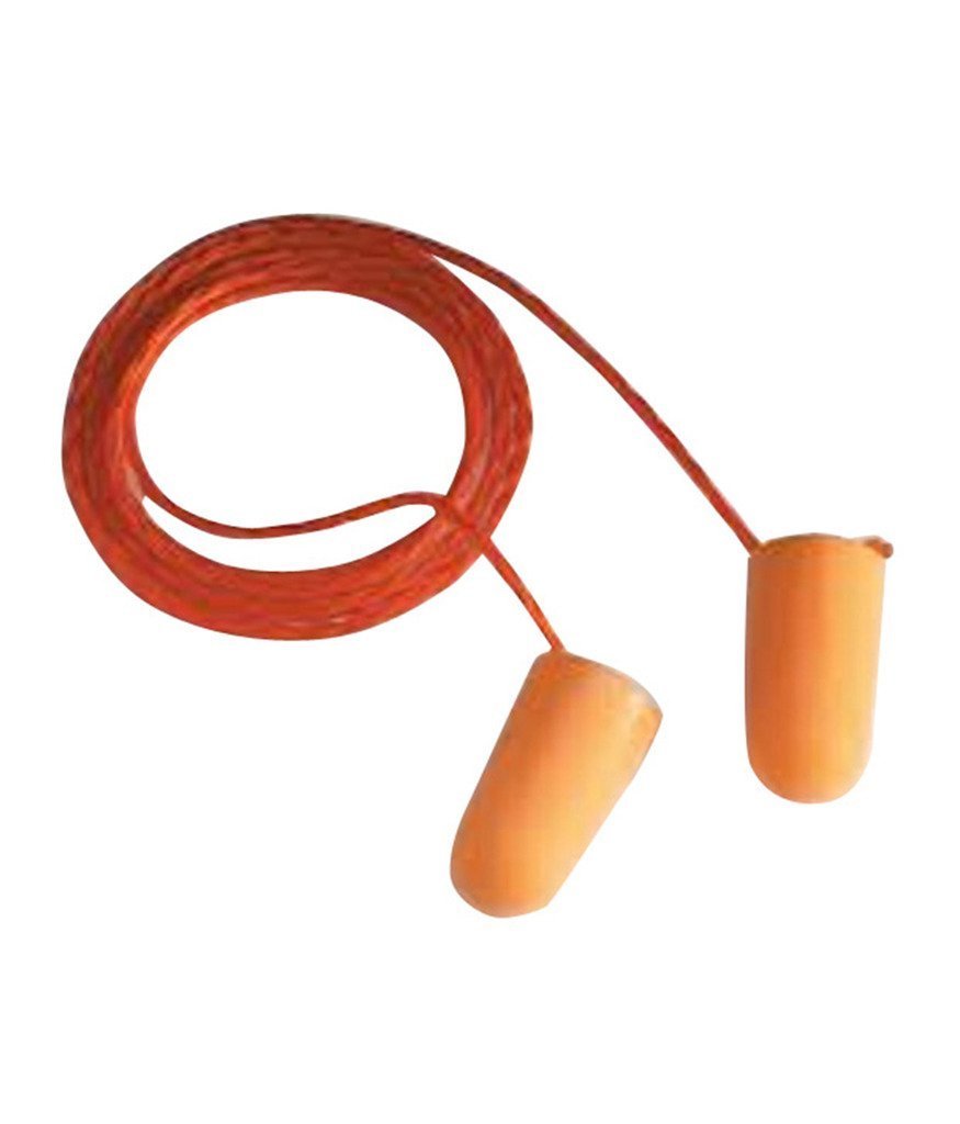 KAVEESHA Corded Foam Ear Plug, Noise Reduction Ear Plugs/Color : Orange (Pack Of 50 Pair)