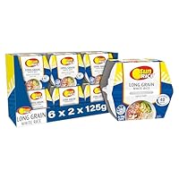 SunRice Microwave White Long Grain Rice Cups 6x 2x125g