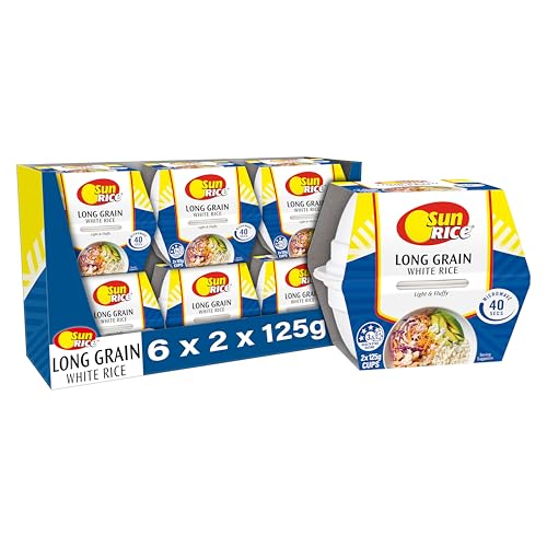 SunRice Microwave White Long Grain Rice Cups 6x 2x125g