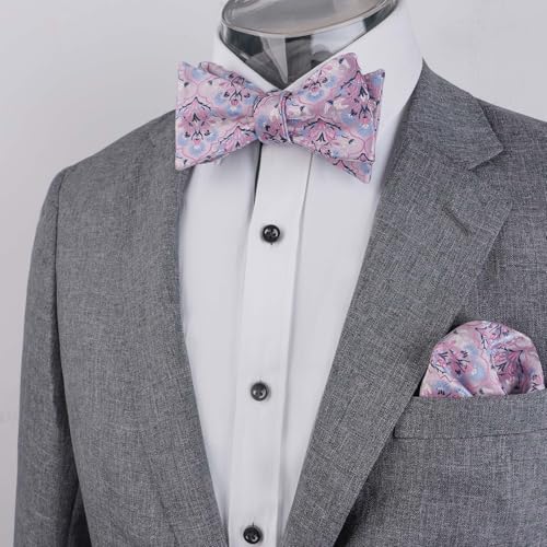 Image of Alizeal Mens 2pcs Floral Pattern Bow Tie Set