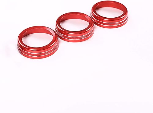 Miniatura 6 de Aluminum Alloy Air Conditioning Knobs Audio Circle Trim 3Pcs For Land Rover Range Rover Vogue L405 2013-2017 Auto Accessories (Red)