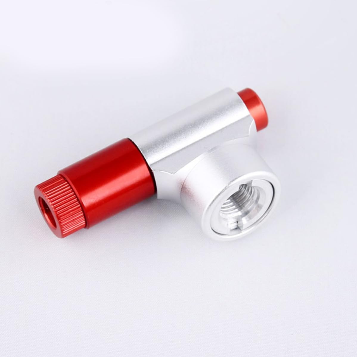 SOLUSTRE Portable Mini Co2 Tire Pump for Bicycle and Basketball with CNC Processing Gas Cylinder Interface and One-Click Inflatable Button, Aluminum Alloy Construction for Inflatable