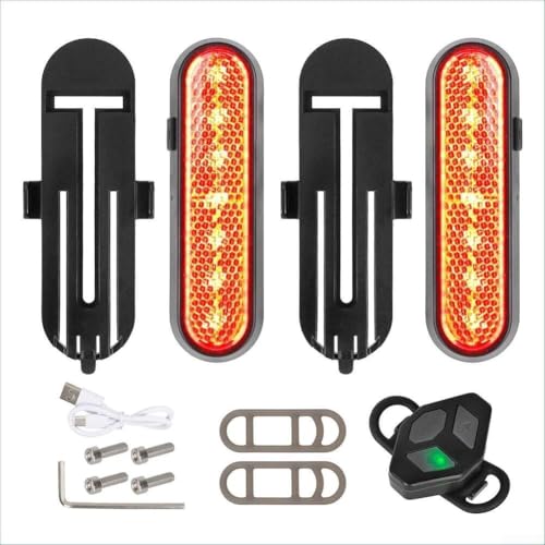 電動キックボード ウインカーリモコン式 方向指示器充電式 LED サイドライト自転車用 ブリンカー夜間走行 安全ライト簡単取り付け デコレーション赤黄 点滅ライトバッテリー内蔵 シグナルスクーター パーツ アクセサリー屋外スポーツ 用品視認性向上 ライト汎用 バイク ライト(Red)