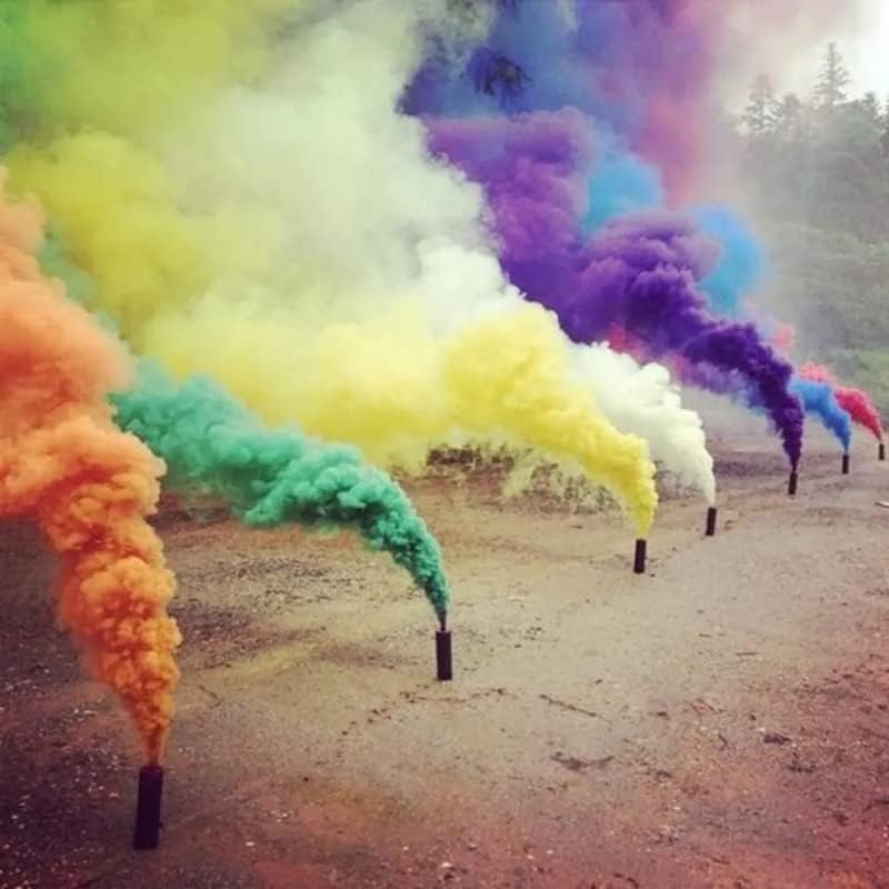 The_Manifest Herbal and Eco Friendly Holi Fog Color for Holi Party, Movie Background, Stage Performance, Halloween Christmas, Wedding Party Decoration Video Shooting Props Set of 5 Pcs.