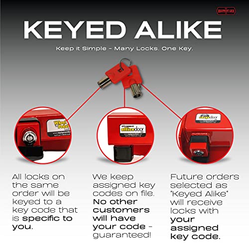 Image of Equipment Lock Heavy Duty Cargo Door Lock - Powder Coated Steel Shipping Container Lock - Maximum Security Semi Trailer Door Lock - Semi Truck Accessories and Trailer Security (Keyed Alike)