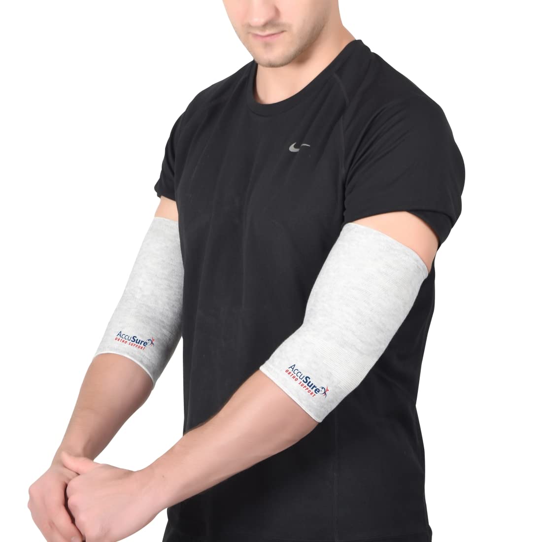 AccuSure Pair Of Bamboo Yarn 4 Way Stretchable Bi-Layered Construction Elbow Support Compression Support Gym, Running,Travelling, Hikking, Outdoor For Men & Women-image-39
