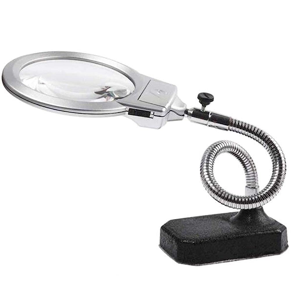 Lampe loupe LED grossissement 2,25X 5X avec bras articulé pour lecture