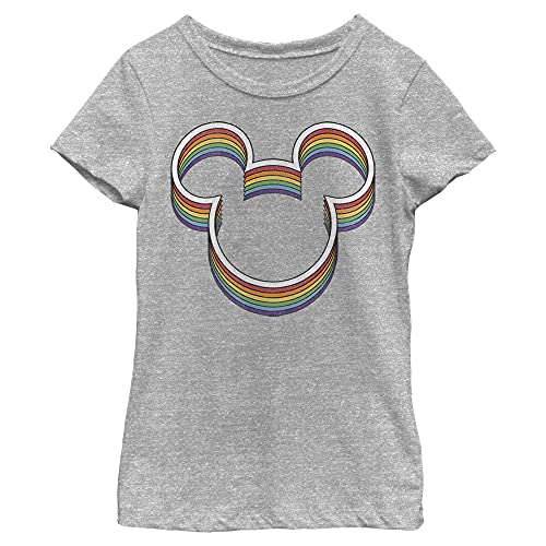 T-shirt Disney fille col rond gris taille Large vêtement enfant Rainbow Ears