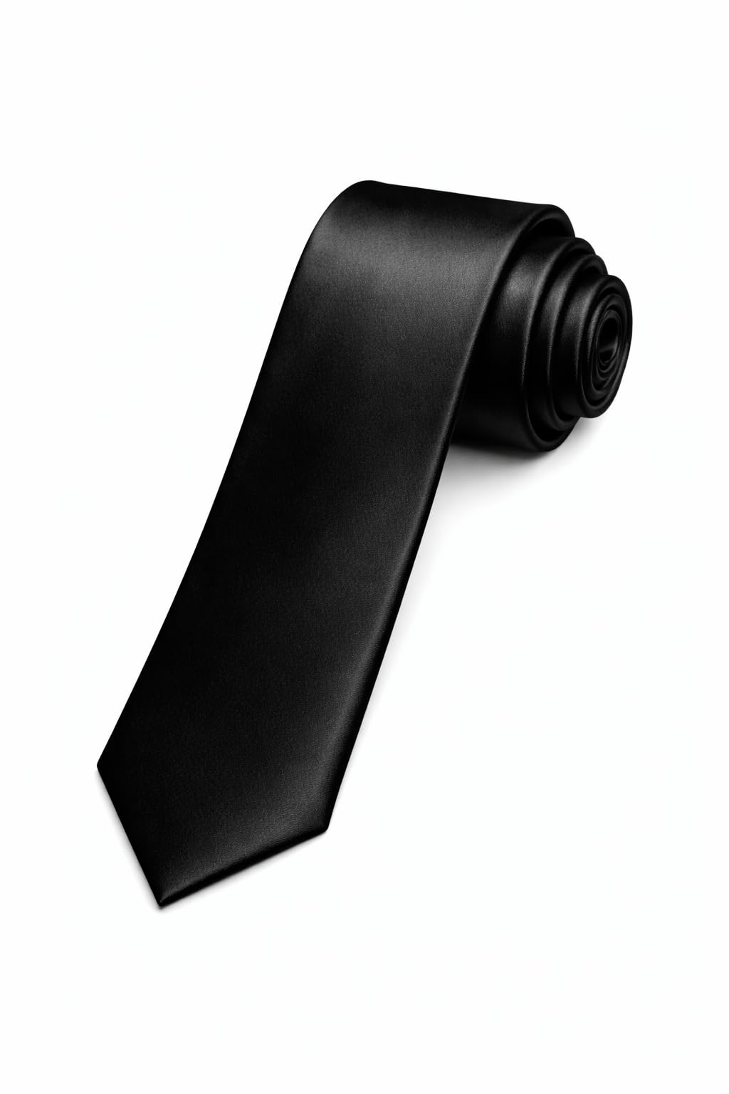 Black Shiny Necktie for Men, Satin Silk, Best For Wedding, Party, Stage Function-image-37