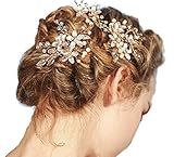 Details siehe Abbildungen 2 St. (1 Paar) Damen Haarschmuck Accessoires Haarblumen Haargesteck Haarnadeln Kristall Kristallen Haarnadel Hochzeit Perlen Strass Tiara Diadem gold Braut Haarschmuck