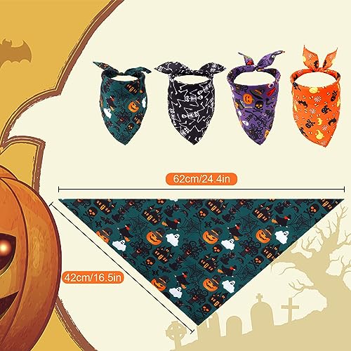 4pcs Halloween Dog Bandannas - Image 2