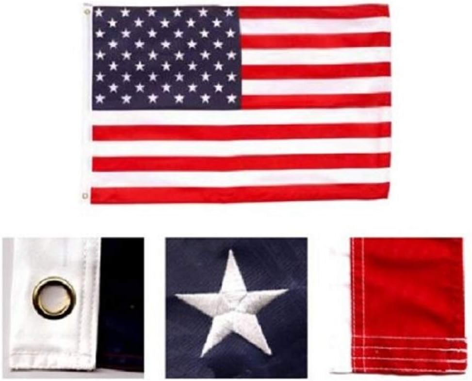 5x8 Ft USA Flag 210D Embroidered Stars Sewn Stripes Deluxe American US