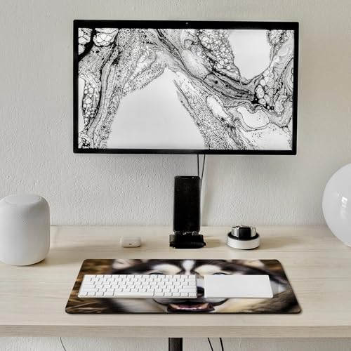 Mouse Pad Grande de Goma Blanca con Diseño Husky miniatura 7