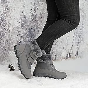 JCRYR100W Fur Gevoerde laarzen voor dames, waterbestendig, wollen voering, boots voor dames, antislip, mode, platte outdoor wandeling, winter, warme sneeuwschoenen JCRYR100W Fur Gevoerde laarzen voor dames, waterbestendig, wollen voering, boots voor dames, antislip, mode, platte outdoor wandeling, winter, warme sneeuwschoenen