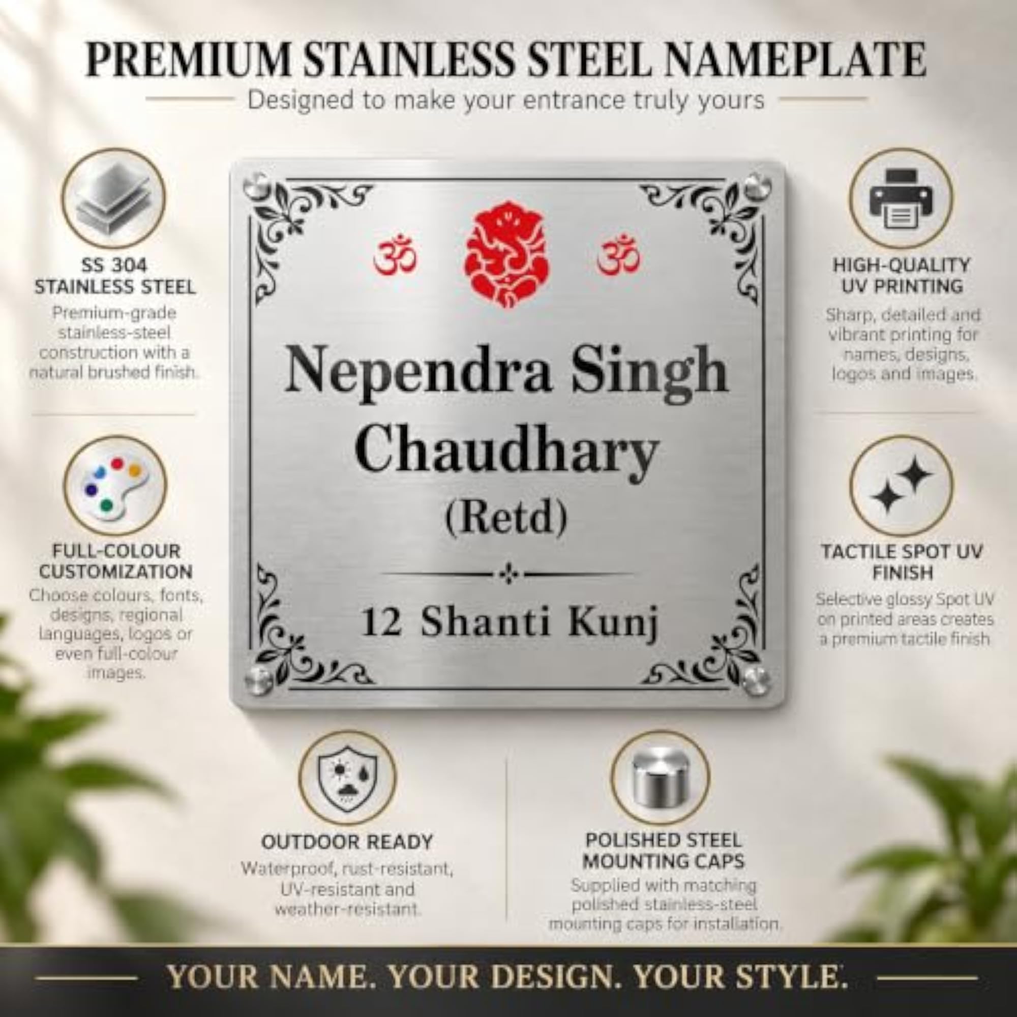 Modern Square Stainless Steel Plate for Home & Office