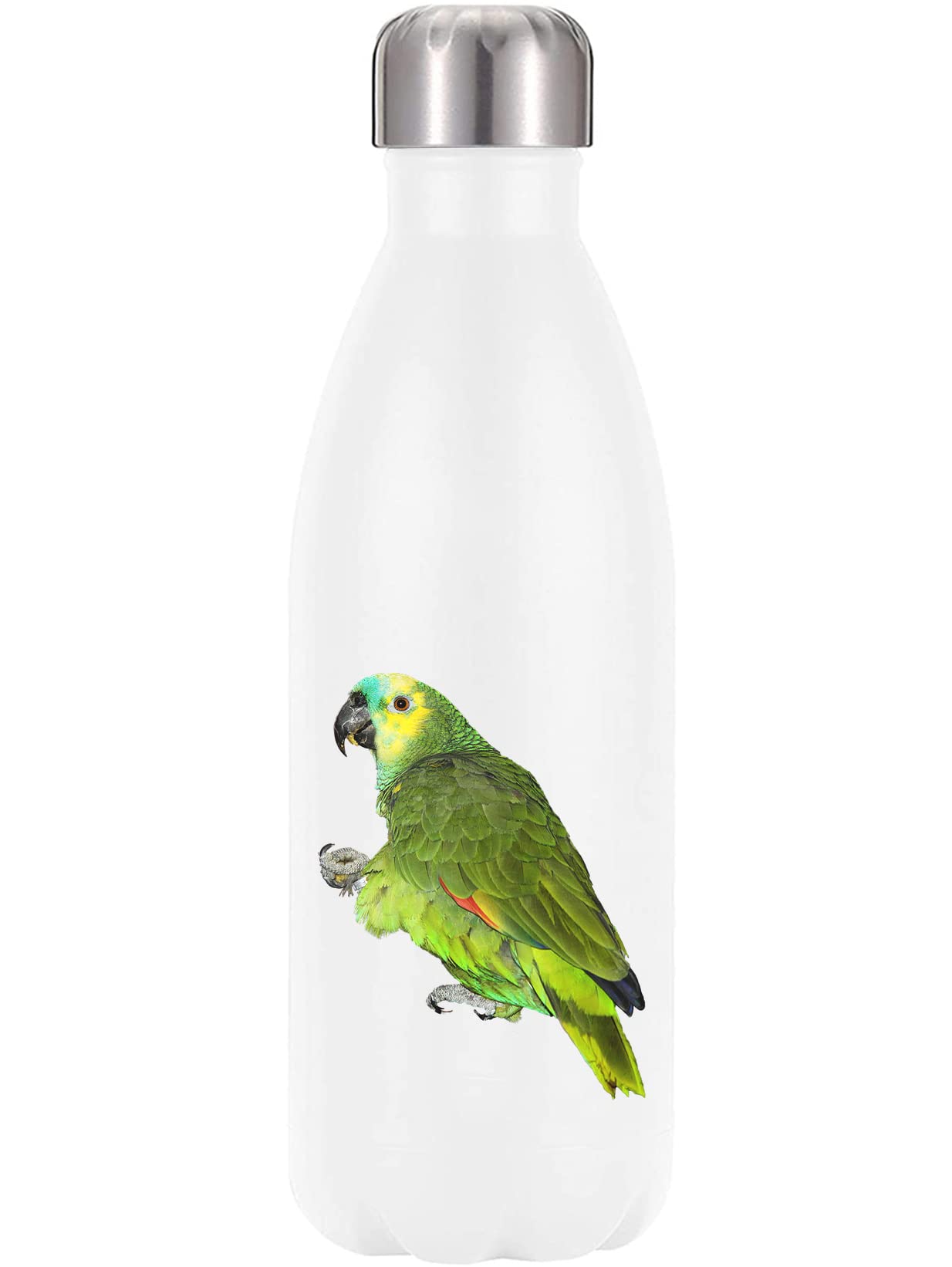 Termo de acero inoxidable 350 ml libre de BPA con aislamiento térmico y diseño de loro