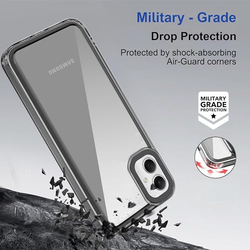 Image of Zapcase Back Case Cover for Samsung Galaxy F05 | Compatible for Samsung Galaxy F05 Back Cover | Case Cover with Camera Protection | (TPU + PC | Translucent Black)
