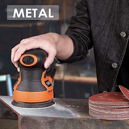 LESNIC 120 Körnung Schleifscheiben 100 Stück, 125mm 8 Löcher, 5 Zoll Klett-Schleifpapier Schleifscheiben mit Faserrückseite für Exzenterschleifer