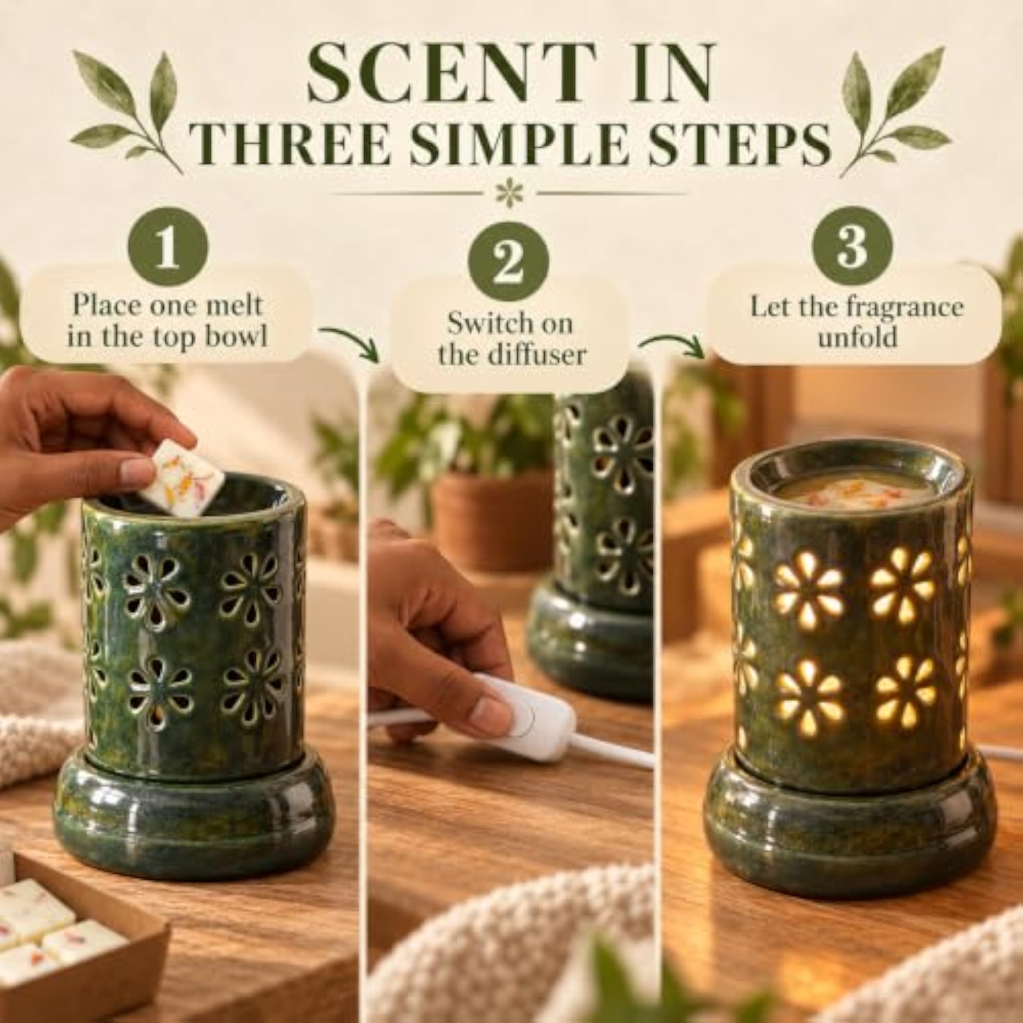 Large Handcrafted Electric Ceramic Aroma Diffuser, Decorative