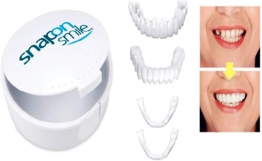 HSSR 2PCS/Set Upper&Lower Silicone Denture Instant Smile Snap ON Perfect Smile
