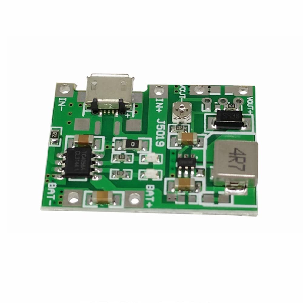 Module Boost 2A,5 pieces 18650 Module de Charge de Batterie Lithium-ion,Carte D'alimentation Step-Up 3.7V à 5V 9V 12V Module de Charge-décharge