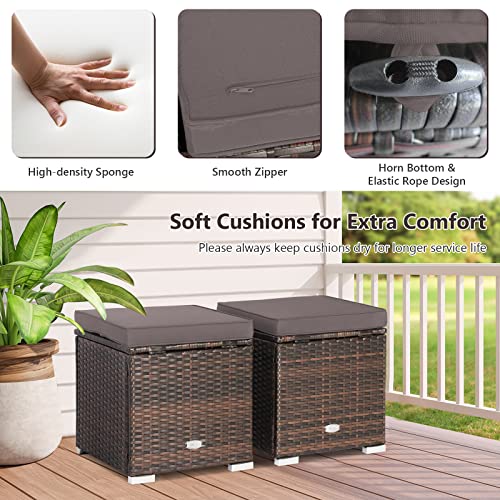 Tangkula WH70591 2 Pieces Patio Ottomans thumb #4