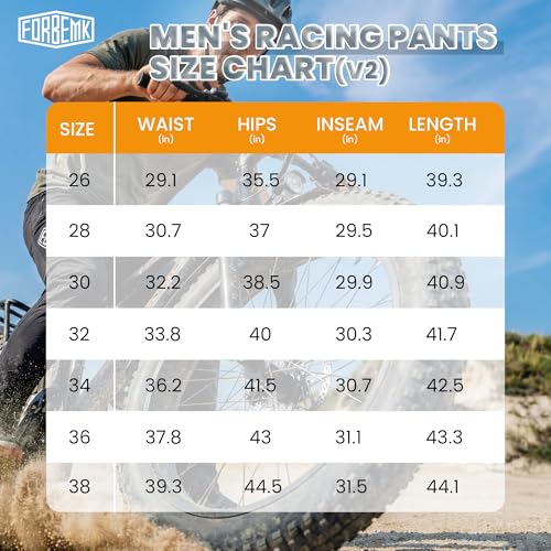 FORBEMK Mountain Bike Pants,Trail MTB Riding Pants for Men, Breathable & Lightweight Quickdry Cycling Pants Black