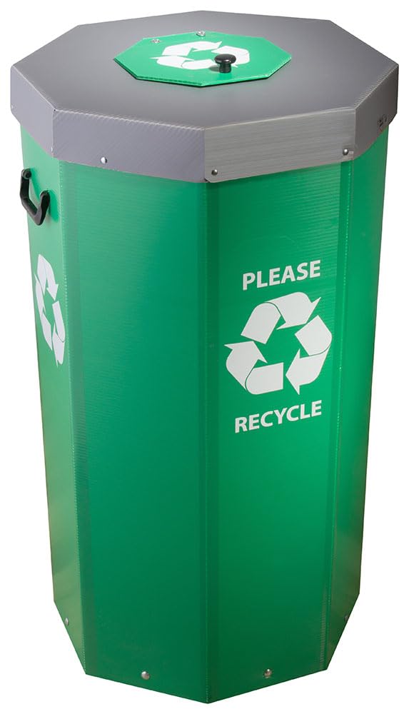 Megabin 50 Gallon Portable Event Temporary Trash Bin for Compost Organic Waste with No Touch Opening | Great for Temporary Events or for Permanent Use - Brown Compost