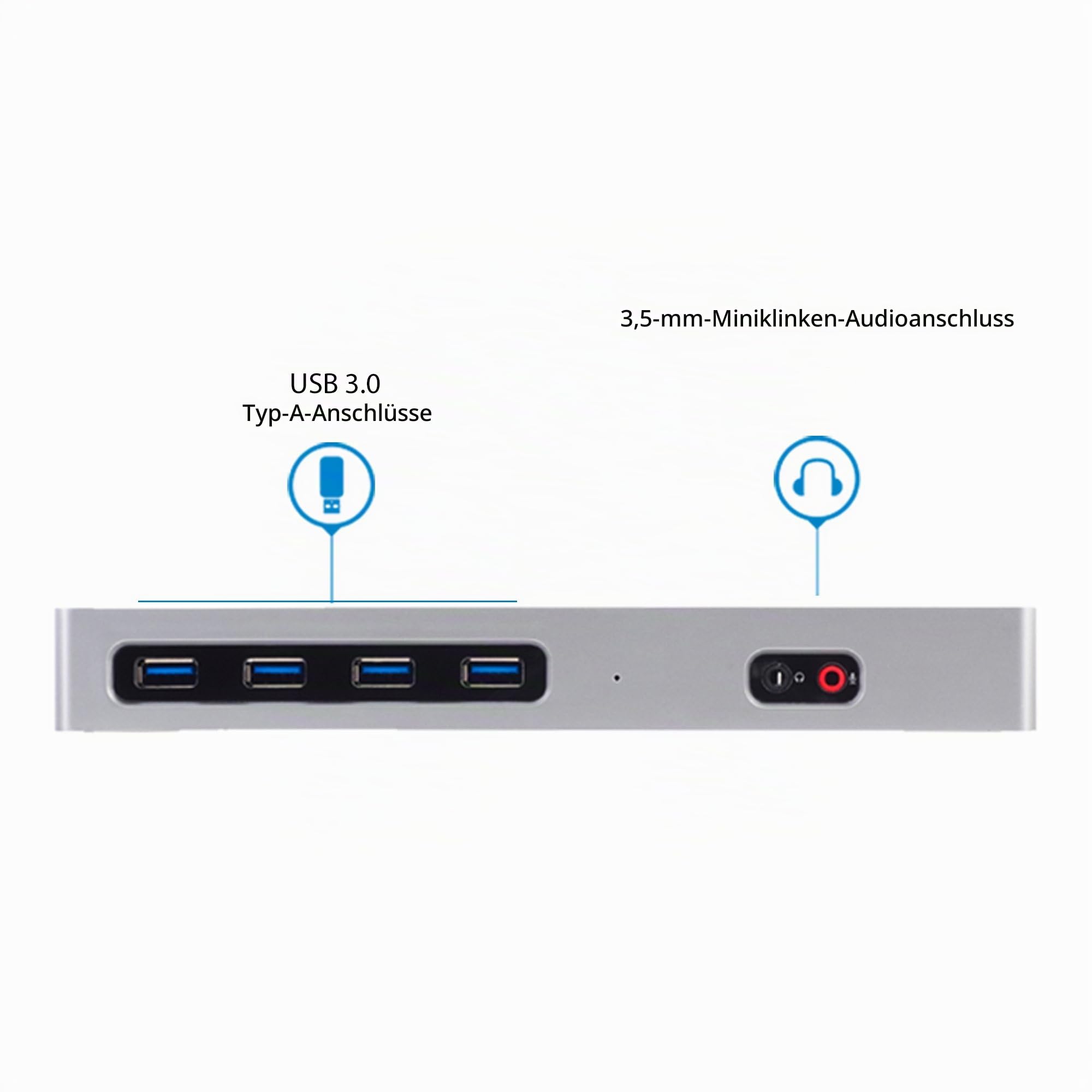 StarTech.com Dual-4K-Dockingstation – USB-C und -A (3.0) – DisplayPort für Zwei Monitore + HDMI-Dock für Mac- und Windows-Laptops (DK30A2DH), Schwarz/Silberfarben