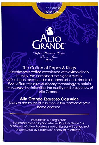 Alto Grande Super Premium Capsules For Nespresso Machines, 100 Percent Arabica Coffee From Puerto Rico (Espresso, 18 Count) #TOP2