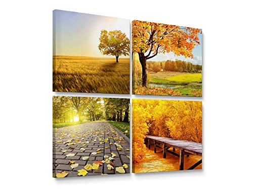 Niwo ART - Golden Fall, Four Seasons Series, Wall Canvas,