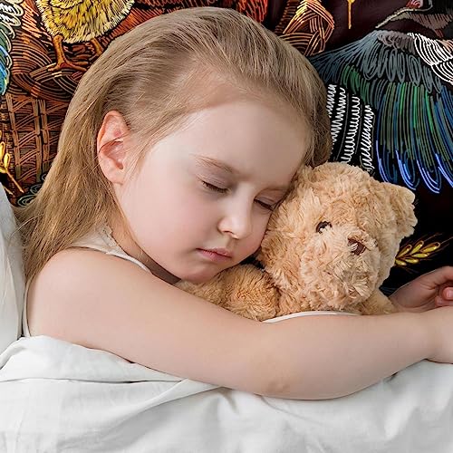 Housse de coussin en velours brodé blé oiseau 50x50 d'exception - 6