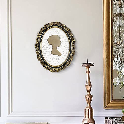 Sunlit Vintage Picture Frame 5X7 Inch, Oval Antique Photo Frames With Glass Front, Luxury Photo Display, Tabletop Wall Hanging, Gift Ideas, Golden Brown #TOP6