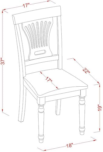 Miniatura 3 de East West Furniture PVC-SBR-C Plainville - Sillas de comedor tapizadas de tela de lino, de madera maciza, juego de 2, color marrón Marrón (Saddle