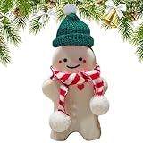 ジンジャーブレッドマン クリスマス ボトル - 詰め替え可能なホリデー ドリンク ボトル、お祝い 500 Ml 飲料容器 |漫画ジンジャーブレッドマンミルクティーボトル、帽子とスカーフ付き、水用のクリスマスパーティー用品