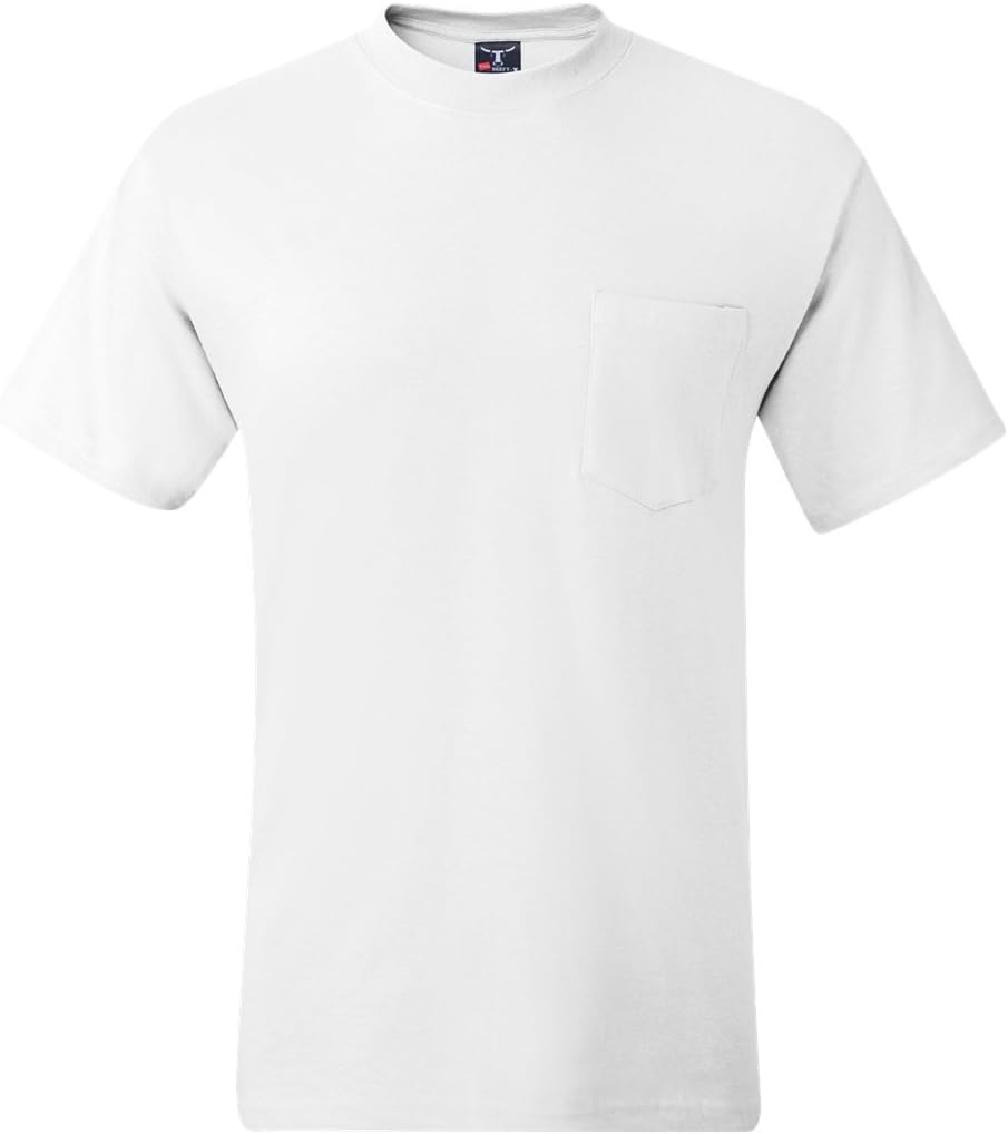 Hanes Men's Preshrunk 100 Cotton 6.1oz. BeefyT TShirt with Pocket
