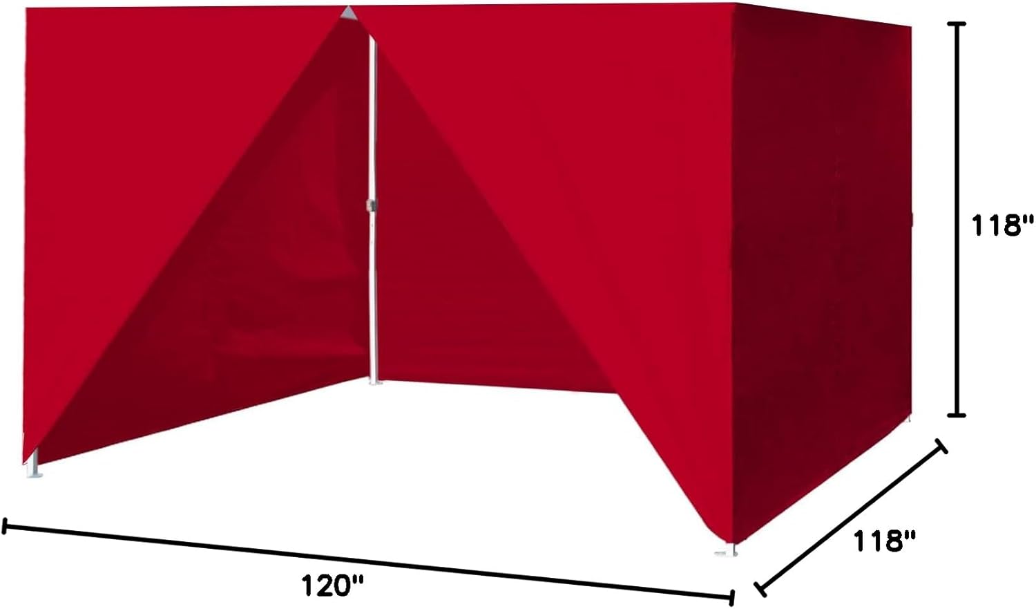 Eurmax USA Full Zippered Walls for 8x8 Easy Pop Up Canopy Tent,4 Walls ONLY(Red)