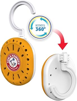 Arm and Hammer Odor Busterz Deodorizer Balls Mixed Pack: 4 odor eliminating balls, 2 with handy clips, 2 with hangers, 8 total for closets, bathrooms, work & sports gear, laundry hamper (8 Count)