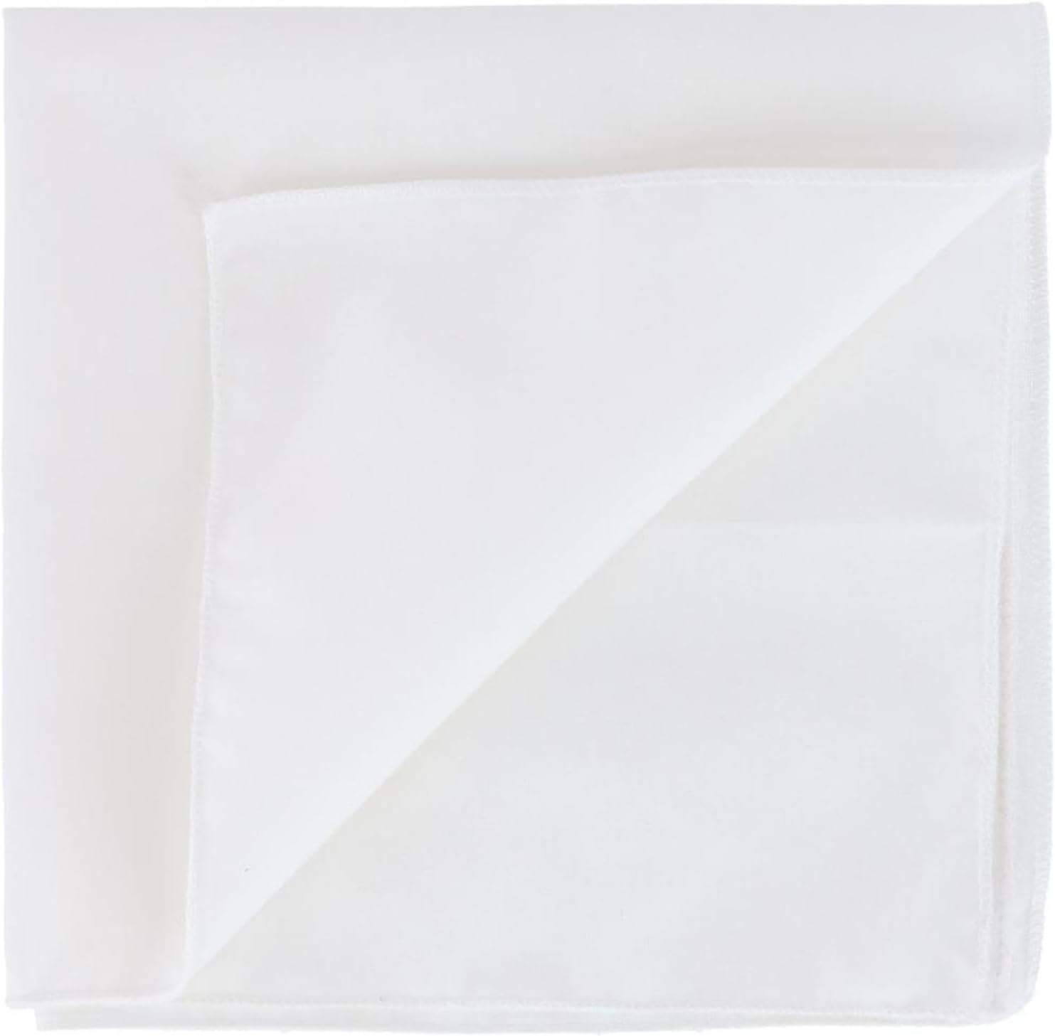 CTM All Cotton 15x15 inch Solid White Cotton Handkerchief (12 Pack)